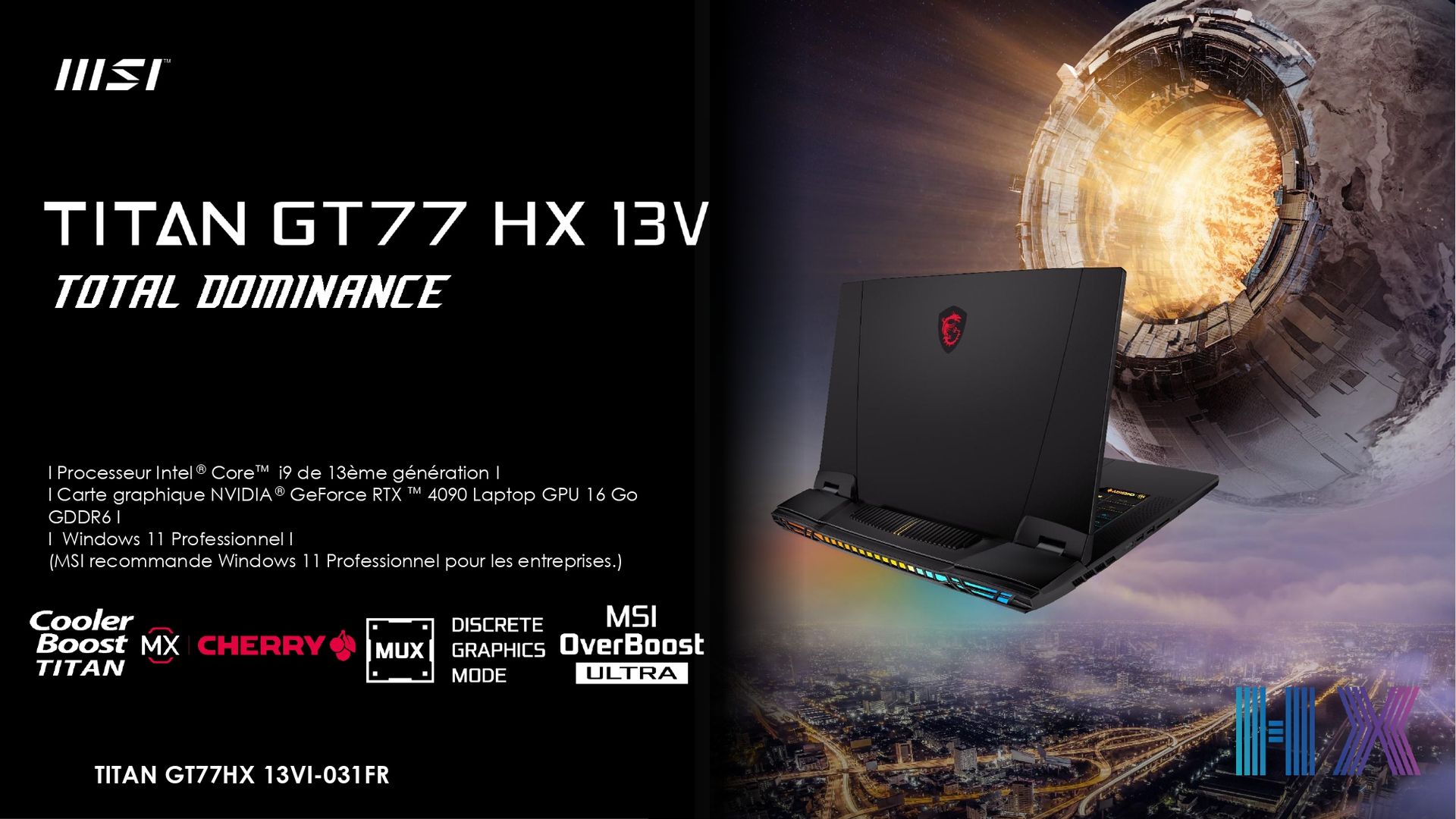 PC portable gamer Titan GT77HX 13VH-058FR— Boutique en ligne officielle de  MSI France