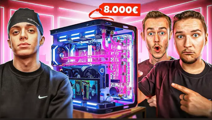 PC gamer ultra haut de gamme FlowUP custom pour Anyme - setup gaming RGB premium à 8000 euros