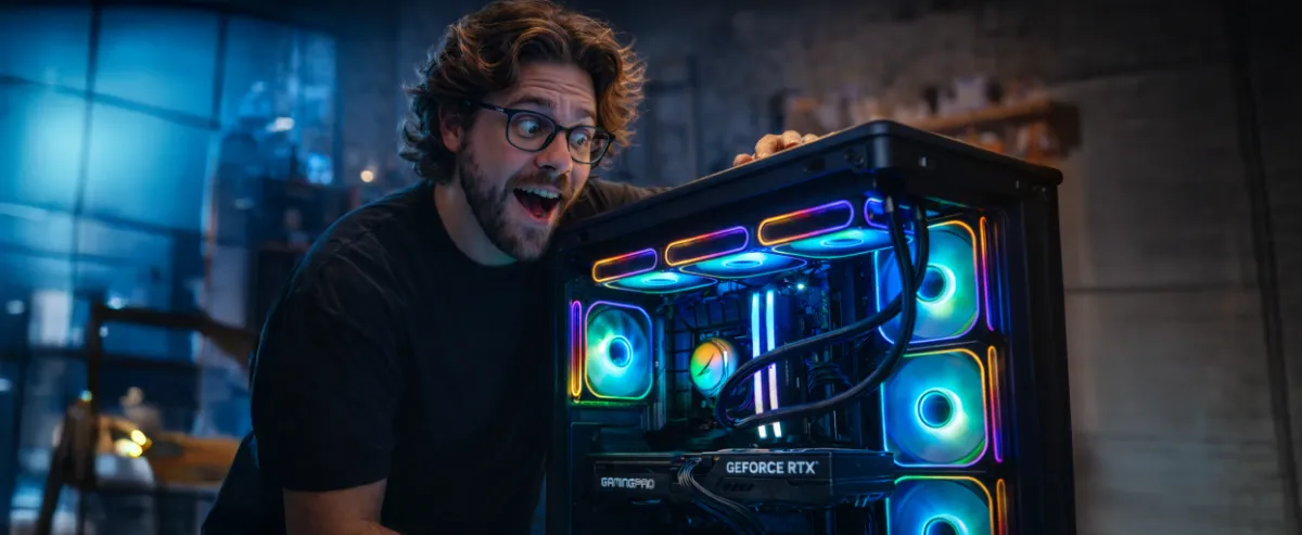 Nouveau PC gamer FlowUP prêt pour son premier démarrage