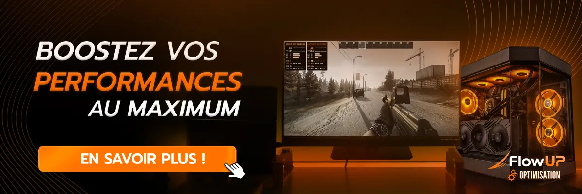 Bannière du service FlowUP d'optimisation des performances d'un PC gamer