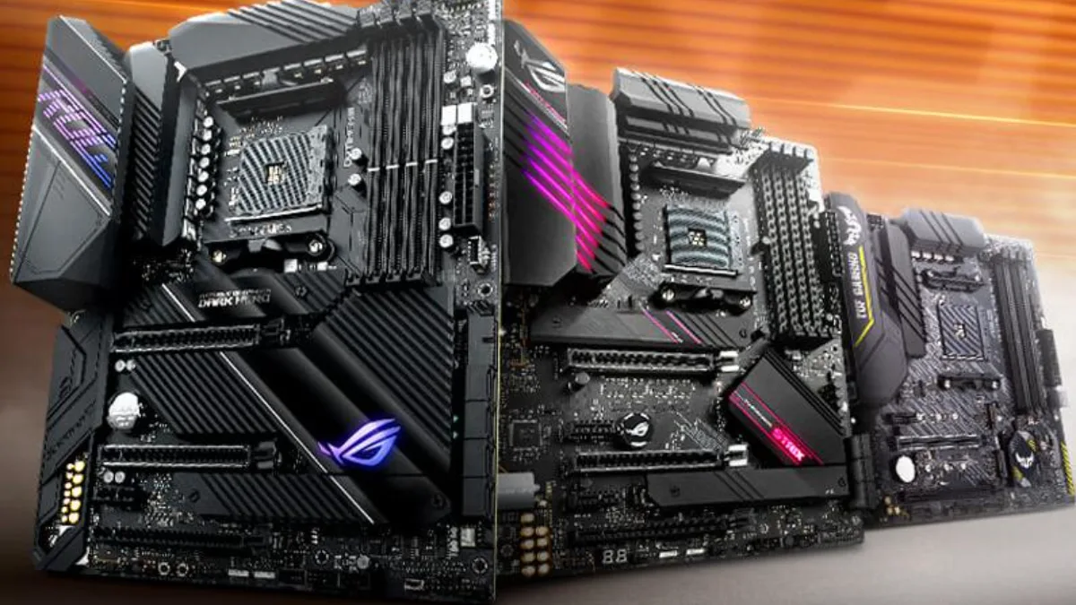 Carte mère de PC gamer avec ses connecteurs