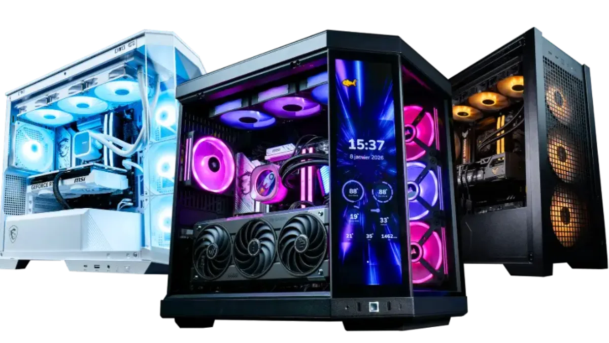 PC gamer haut de gamme à boîtier vitré et éclairage RGB