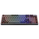 Vue de face clavier gamer Cooler Master MK770 Gris Spatial avec rétroéclairage LED RGB et switches hot swappables FlowUP