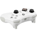 Vue du dessus manette gaming MSI Force GC20 V2 blanche montrant les gâchettes les boutons ABXY et le port micro USB FlowUP