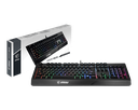 Clavier gaming MSI Vigor GK20 FR avec sa boîte d'emballage d'origine mettant en avant le rétroéclairage RGB et le design pro FlowUP