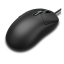 Vue de profil de la souris gaming Cougar Minos NEO noire montrant son design ultra léger et son éclairage RGB intense pour setup PC gamer sur FlowUP