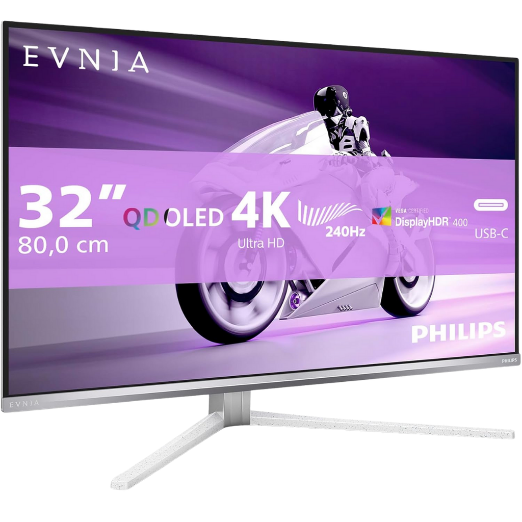 Écran PC gamer Philips Evnia 32 pouces QD OLED 4K UHD 3840x2160 240Hz DisplayHDR TrueBlack 400 ultra haute qualité gaming