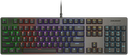 Vue de face clavier mécanique Cougar Ultimus EX noir avec rétroéclairage RGB multicolore et châssis en acier brossé FlowUP