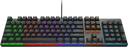 Vue de face clavier mécanique Cougar Ultimus EX noir avec rétroéclairage RGB multicolore et châssis en acier brossé FlowUP