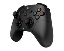 Vue de face manette gaming sans fil MSI Force GC300W noire avec gâchettes Hall effect et boutons ABXY colorés FlowUP