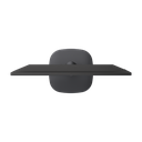 Vue de dessus de l'écran plat Cooler Master noir montrant la finesse de la dalle et la forme ovale de son pied de support discret