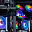 Gros plan sur les composants du PC Typhoon : ventirad Arctic Freezer 36 ARGB, ventilateurs MSI et carte graphique GeForce RTX