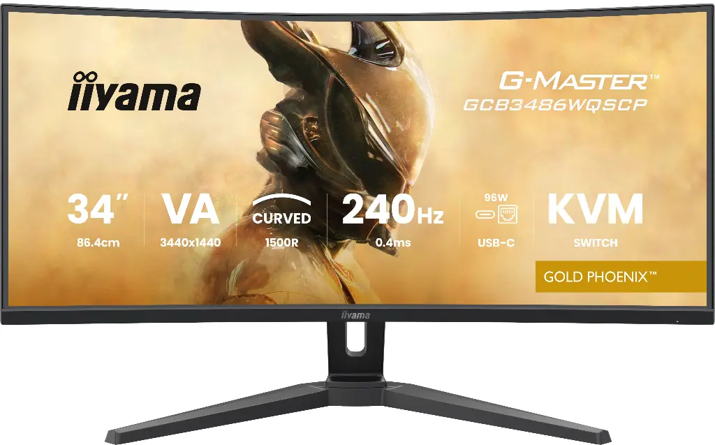 Écran PC gamer incurvé IIyama G-Master GCB3486WQSCP-B1 Gold Phoenix 34 pouces WQHD 240Hz pour setup FlowUP