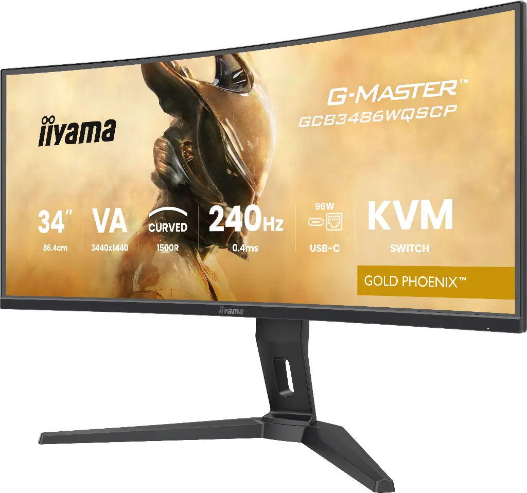 Écran PC gamer incurvé IIyama G-Master GCB3486WQSCP-B1 Gold Phoenix 34 pouces WQHD 240Hz pour setup FlowUP