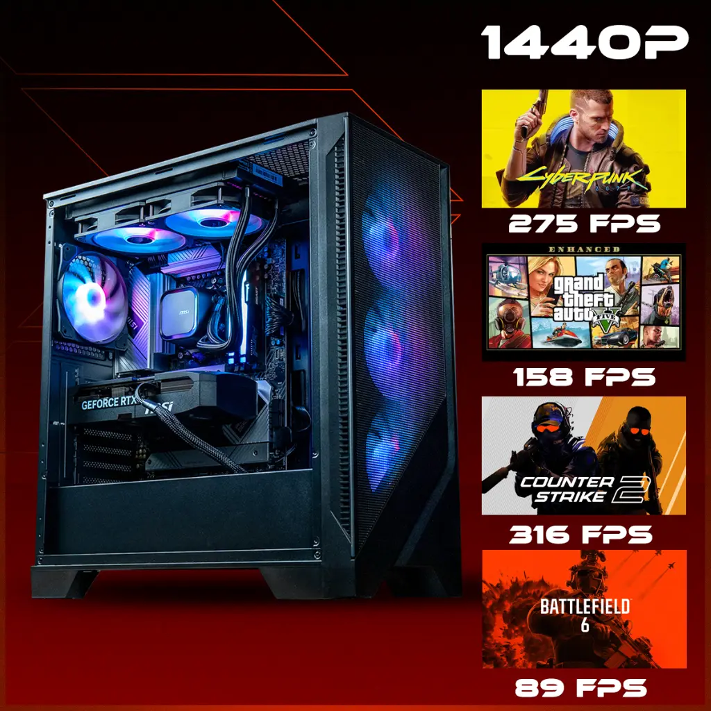 PC Rubis GeForce RTX™ 5060 Ti 16GB Powered by MSI