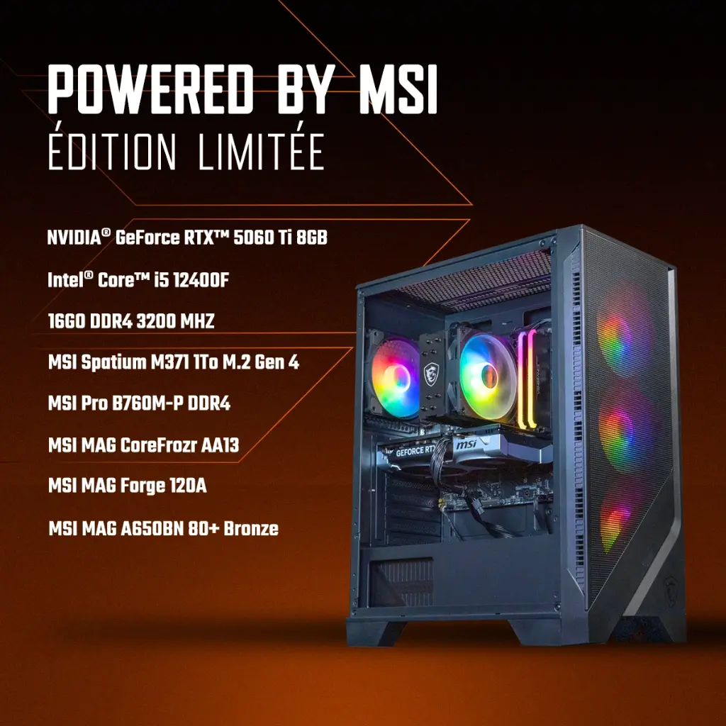 PC Phoenix GEFORCE RTX™ 5060 Ti 8GB Powered By MSI