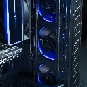 Vue des ventilateurs de boîtier Azza Digital RGB installés en façade du PC gamer Bengal