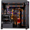 Configuration interne PC TITAN X double RTX 5090 Threadripper 7960X watercooling custom tubes rigides RGB ultra haute performance