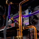 Watercooling custom PC TITAN X double RTX 5090 Threadripper 7960X tubes rigides RGB refroidissement liquide ultra haute performance