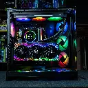 Visuel promotionnel du PC gamer Kraken : configuration ultra haut de gamme avec RTX 5090 Gamerock, Ryzen 9 9950X3D et NZXT Kraken Elite 360 RGB, offrant un équilibre parfait entre puissance extrême, refroidissement optimal et design RGB premium