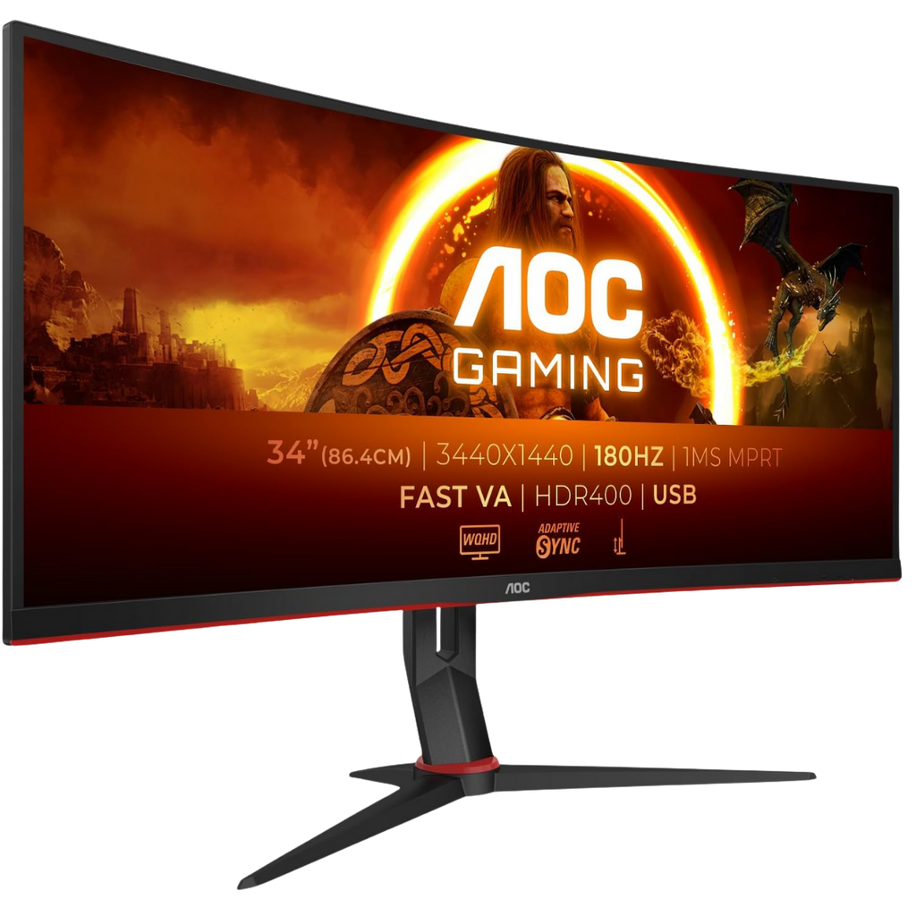 AOC 34" / 180hz / WQHD / VA / Incurvé - Écran PC