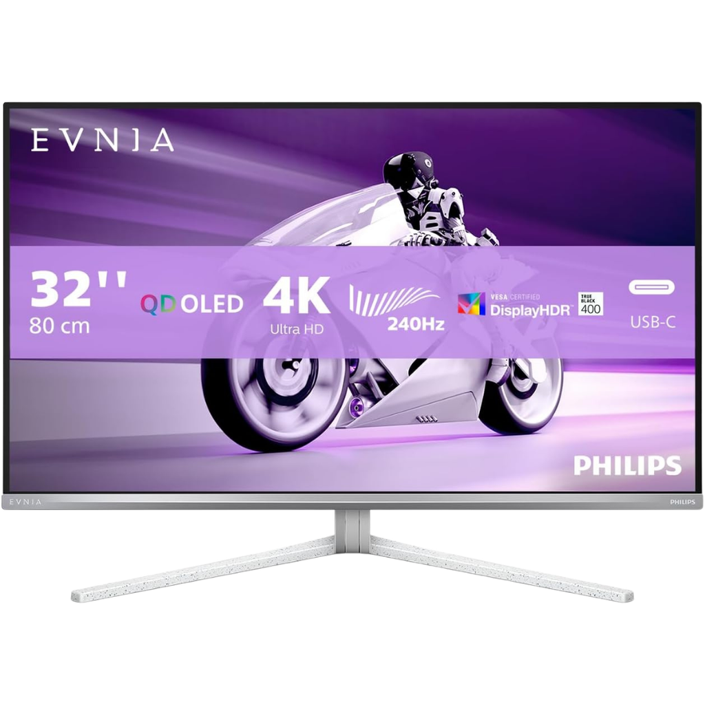 PHILIPS EVNIA 32" / 240Hz / UHD / QD-OLED / Plat - Écran PC