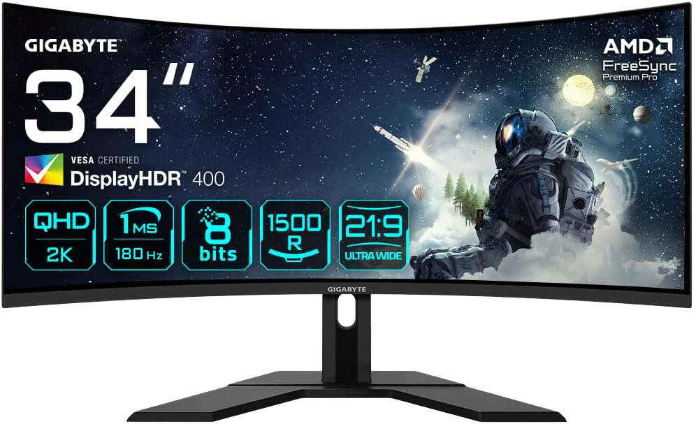 GIGABYTE 34" / 180Hz / WQHD / VA / Curved