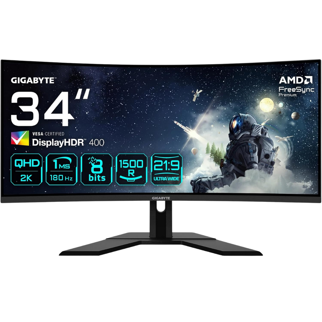GIGABYTE 34" / 180Hz / WQHD / VA / Incurvé - Écran PC