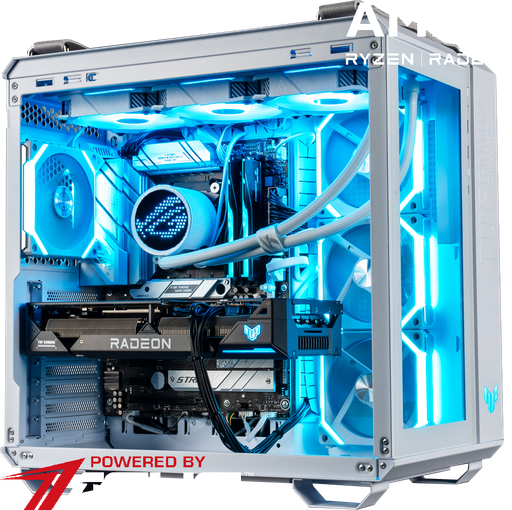 PC TUF Gaming GT502 WHITE RX 7700 XT Powered by ASUS