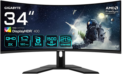 [G34WQCP] GIGABYTE 34" / 180Hz / WQHD / VA / Curved