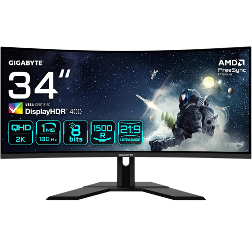 [G34WQCP] GIGABYTE 34" / 180Hz / WQHD / VA / Incurvé - Écran PC