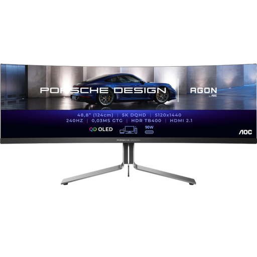 AOC Porsche 49" / 240Hz / DQHD / QD-OLED / Incurvé - Écran PC (Modèle d'exposition)